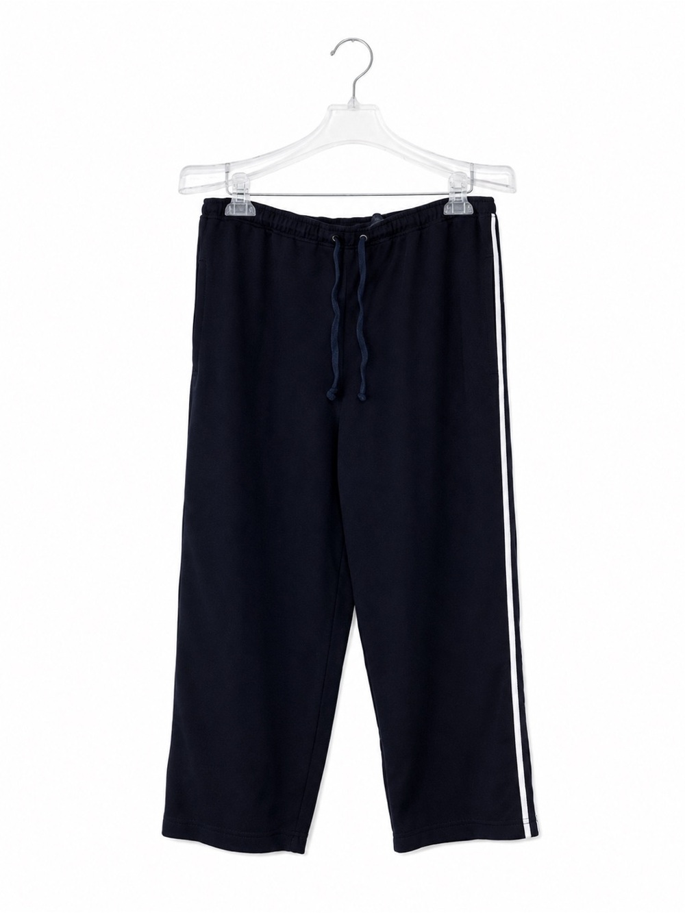 NY&C Scott New York & Company Navy White Side Stripe Crop Pants M